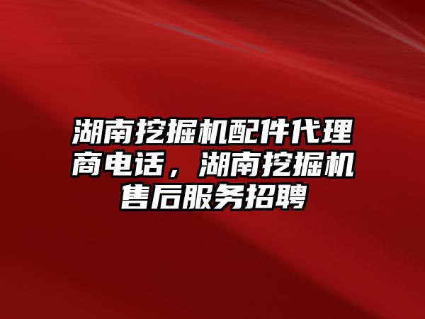 湖南挖掘機配件代理商電話，湖南挖掘機售后服務招聘