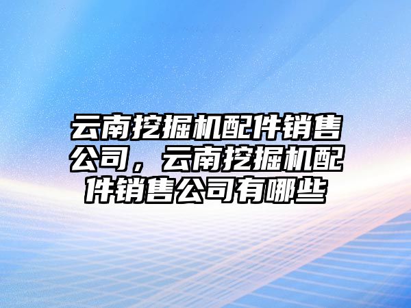 云南挖掘機(jī)配件銷售公司，云南挖掘機(jī)配件銷售公司有哪些