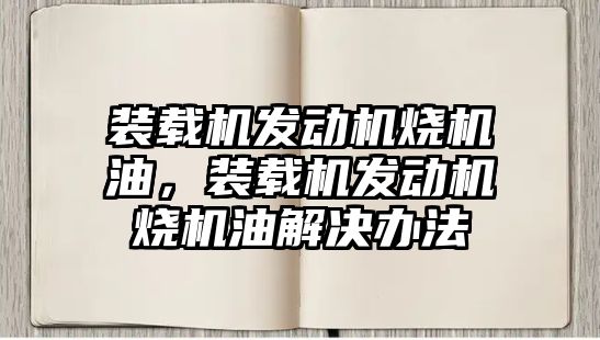 裝載機發(fā)動機燒機油，裝載機發(fā)動機燒機油解決辦法