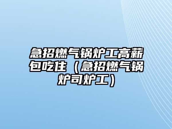 急招燃?xì)忮仩t工高薪包吃?。闭腥?xì)忮仩t司爐工）