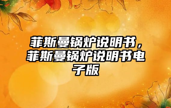 菲斯曼鍋爐說明書，菲斯曼鍋爐說明書電子版