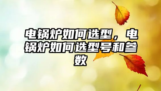 電鍋爐如何選型，電鍋爐如何選型號和參數(shù)