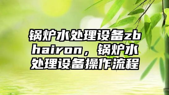 鍋爐水處理設(shè)備zbhairon，鍋爐水處理設(shè)備操作流程