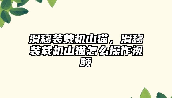 滑移裝載機山貓，滑移裝載機山貓怎么操作視頻