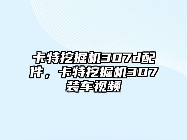 卡特挖掘機(jī)307d配件，卡特挖掘機(jī)307裝車視頻