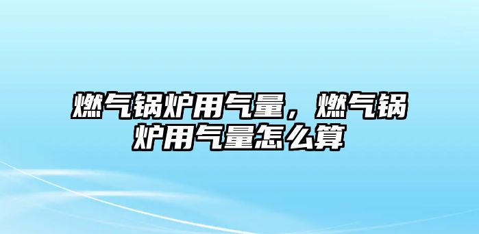 燃?xì)忮仩t用氣量，燃?xì)忮仩t用氣量怎么算