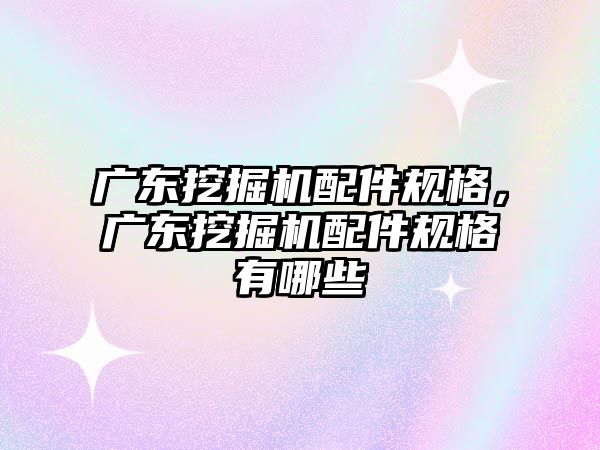 廣東挖掘機配件規(guī)格，廣東挖掘機配件規(guī)格有哪些