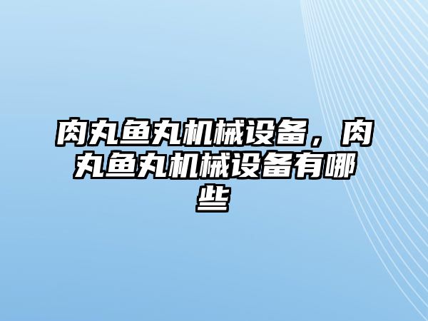 肉丸魚丸機(jī)械設(shè)備，肉丸魚丸機(jī)械設(shè)備有哪些