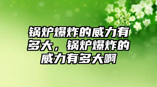 鍋爐爆炸的威力有多大，鍋爐爆炸的威力有多大啊