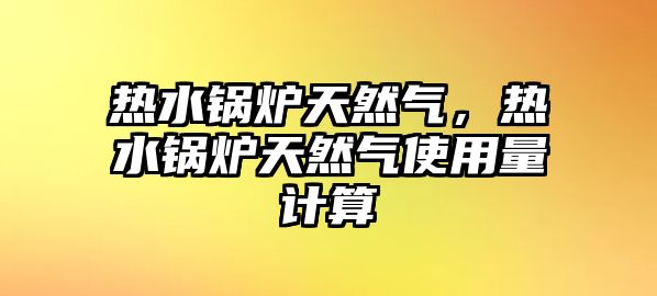 熱水鍋爐天然氣，熱水鍋爐天然氣使用量計算