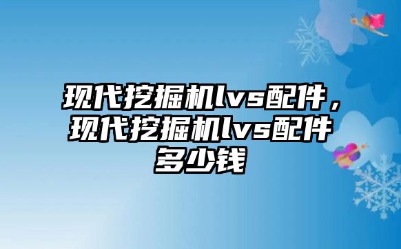 現(xiàn)代挖掘機lvs配件，現(xiàn)代挖掘機lvs配件多少錢