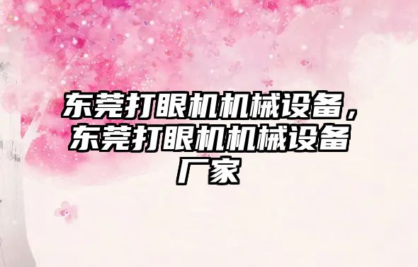 東莞打眼機機械設備，東莞打眼機機械設備廠家