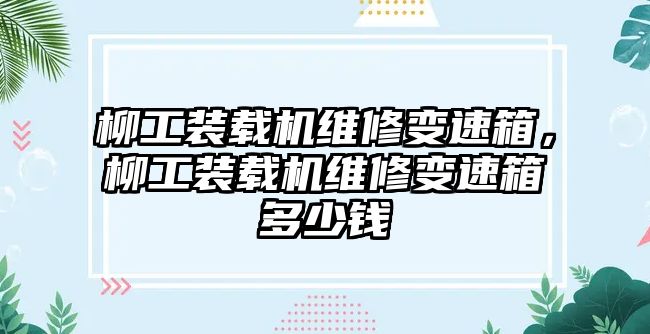 柳工裝載機維修變速箱，柳工裝載機維修變速箱多少錢