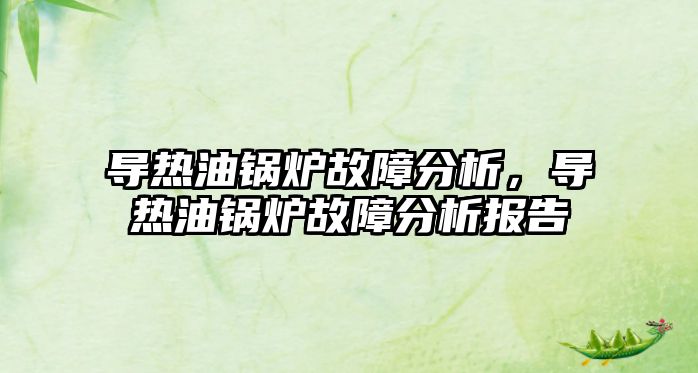 導(dǎo)熱油鍋爐故障分析，導(dǎo)熱油鍋爐故障分析報告