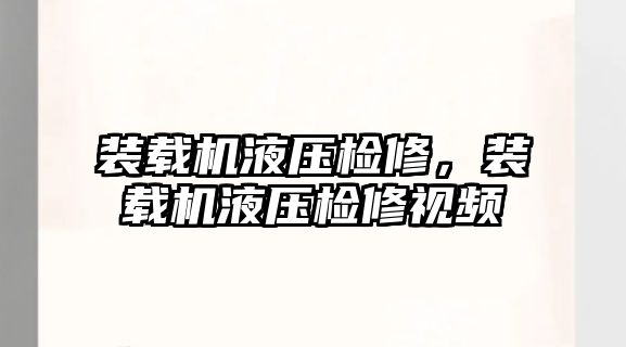 裝載機液壓檢修，裝載機液壓檢修視頻