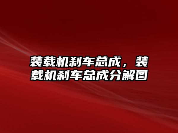 裝載機剎車總成，裝載機剎車總成分解圖