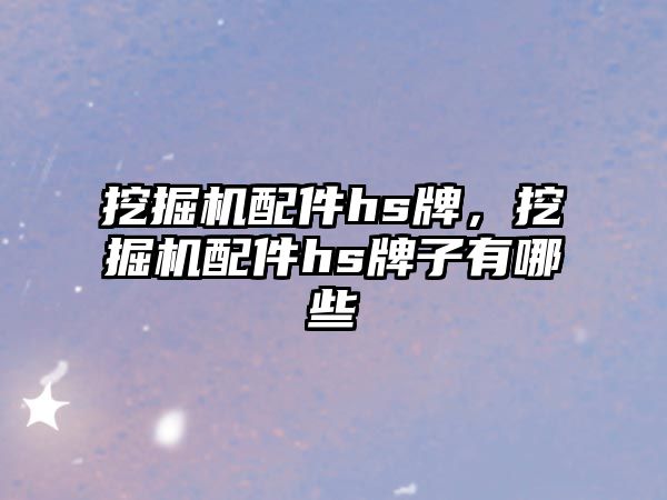 挖掘機配件hs牌，挖掘機配件hs牌子有哪些