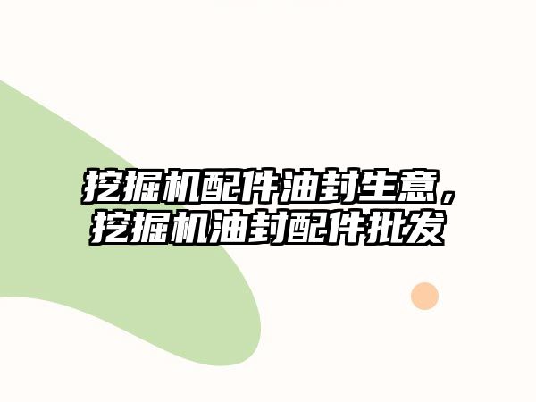 挖掘機(jī)配件油封生意，挖掘機(jī)油封配件批發(fā)