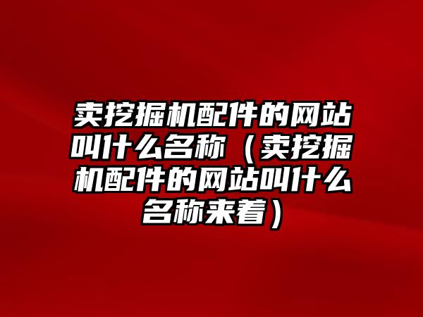 賣挖掘機(jī)配件的網(wǎng)站叫什么名稱（賣挖掘機(jī)配件的網(wǎng)站叫什么名稱來(lái)著）