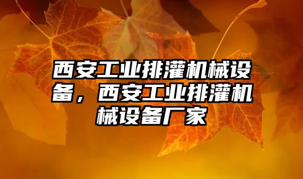 西安工業(yè)排灌機械設備，西安工業(yè)排灌機械設備廠家