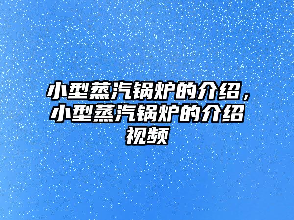 小型蒸汽鍋爐的介紹，小型蒸汽鍋爐的介紹視頻