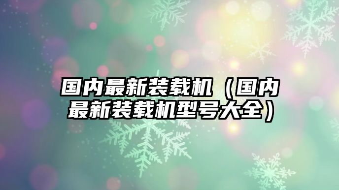 國內(nèi)最新裝載機(jī)（國內(nèi)最新裝載機(jī)型號大全）