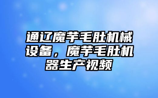 通遼魔芋毛肚機(jī)械設(shè)備，魔芋毛肚機(jī)器生產(chǎn)視頻