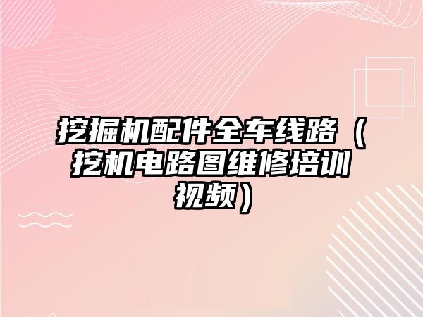 挖掘機配件全車線路（挖機電路圖維修培訓(xùn)視頻）