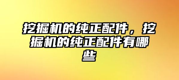 挖掘機的純正配件，挖掘機的純正配件有哪些