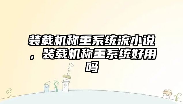 裝載機(jī)稱重系統(tǒng)流小說，裝載機(jī)稱重系統(tǒng)好用嗎