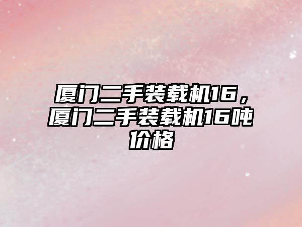 廈門二手裝載機(jī)16，廈門二手裝載機(jī)16噸價格