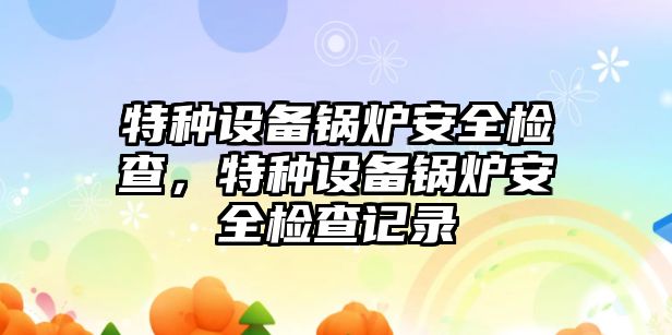 特種設(shè)備鍋爐安全檢查，特種設(shè)備鍋爐安全檢查記錄