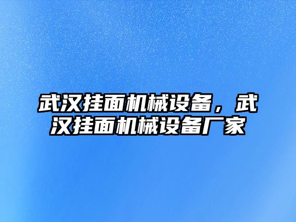 武漢掛面機械設備，武漢掛面機械設備廠家