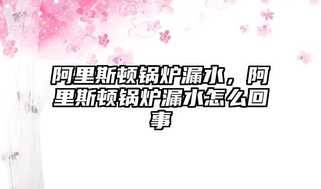 阿里斯頓鍋爐漏水，阿里斯頓鍋爐漏水怎么回事