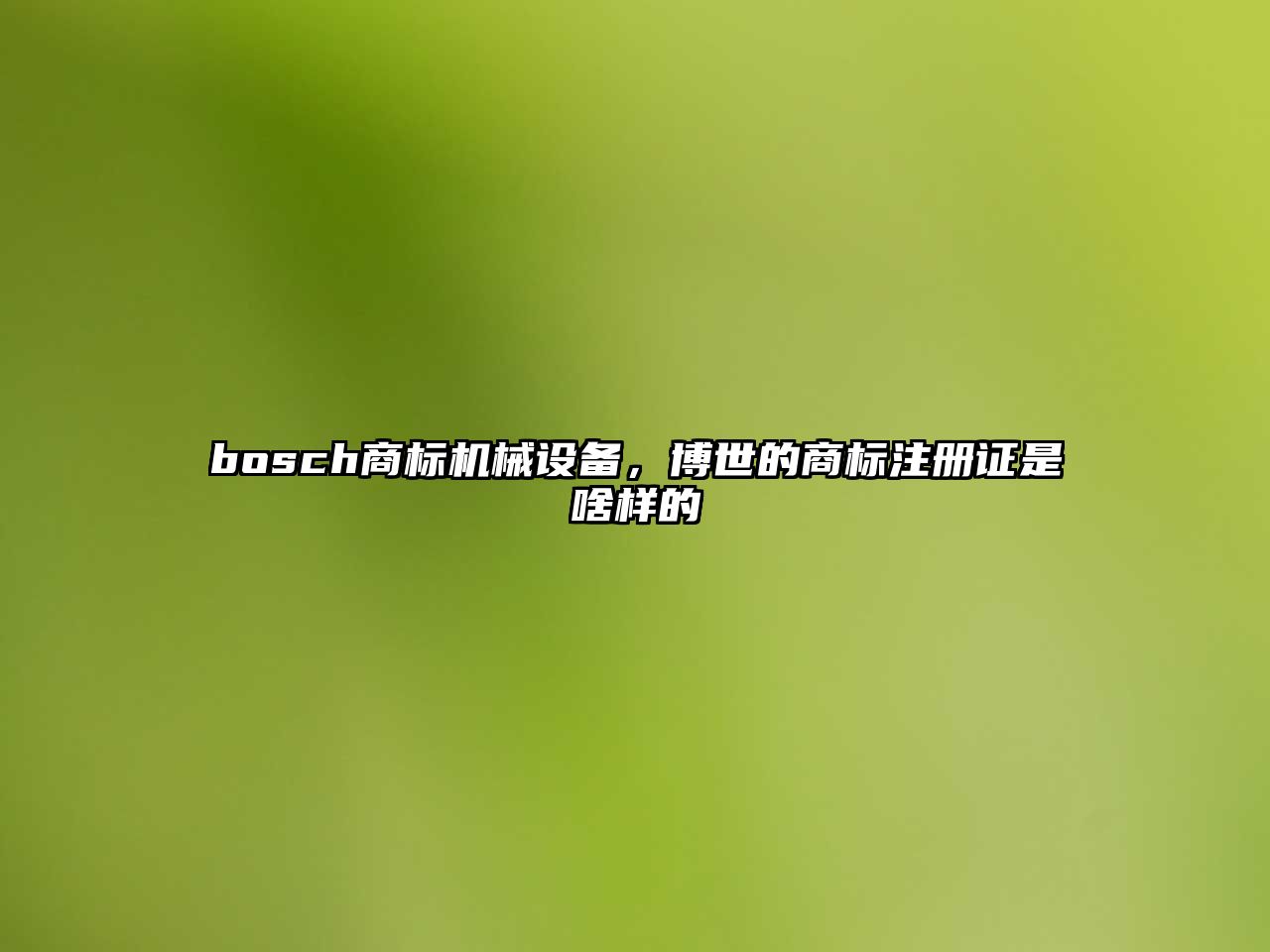 bosch商標機械設(shè)備，博世的商標注冊證是啥樣的