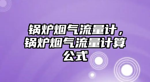 鍋爐煙氣流量計，鍋爐煙氣流量計算公式