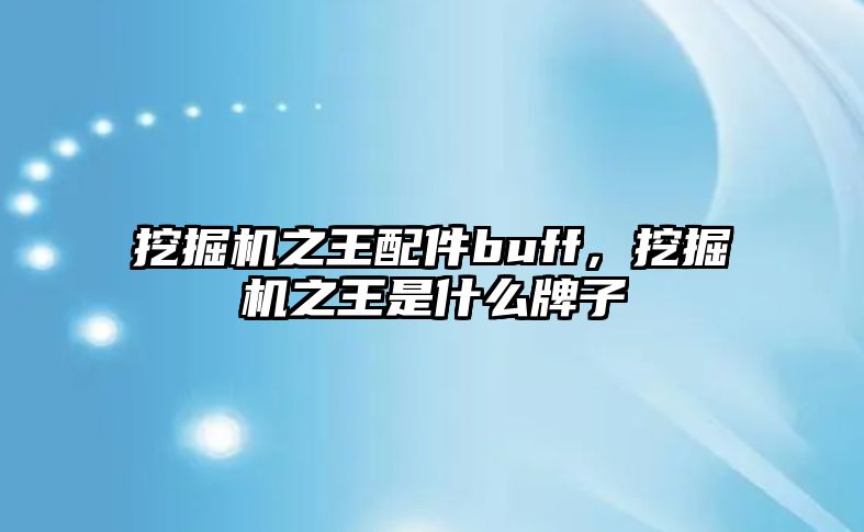 挖掘機(jī)之王配件buff，挖掘機(jī)之王是什么牌子