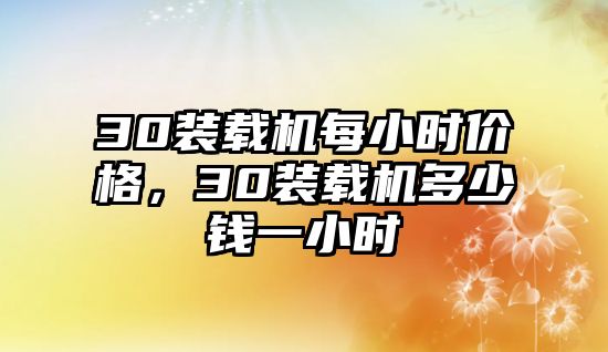 30裝載機(jī)每小時價格，30裝載機(jī)多少錢一小時