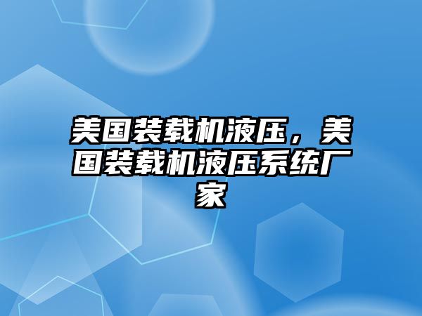 美國裝載機液壓，美國裝載機液壓系統(tǒng)廠家