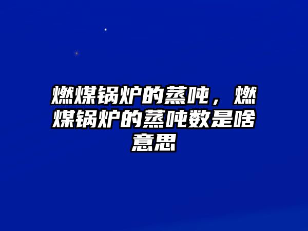 燃煤鍋爐的蒸噸，燃煤鍋爐的蒸噸數(shù)是啥意思