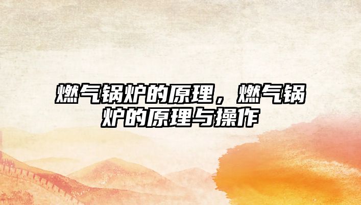 燃?xì)忮仩t的原理，燃?xì)忮仩t的原理與操作