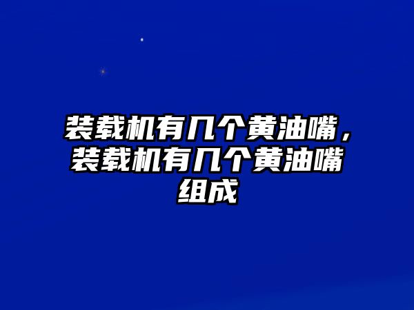 裝載機有幾個黃油嘴，裝載機有幾個黃油嘴組成