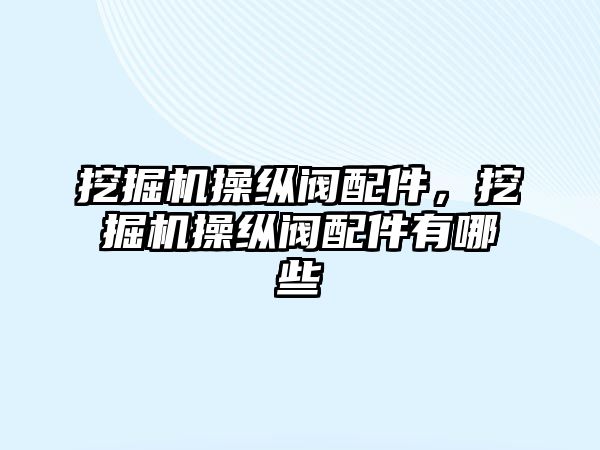 挖掘機操縱閥配件，挖掘機操縱閥配件有哪些