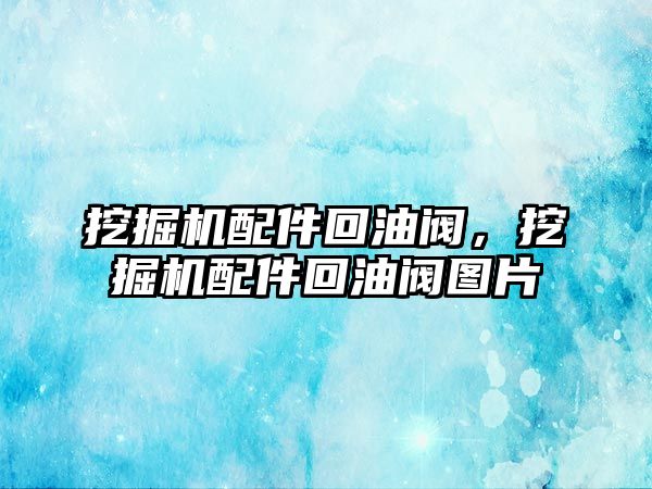 挖掘機配件回油閥，挖掘機配件回油閥圖片