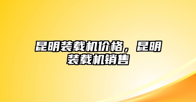 昆明裝載機價格，昆明裝載機銷售