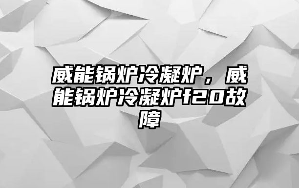 威能鍋爐冷凝爐，威能鍋爐冷凝爐f20故障