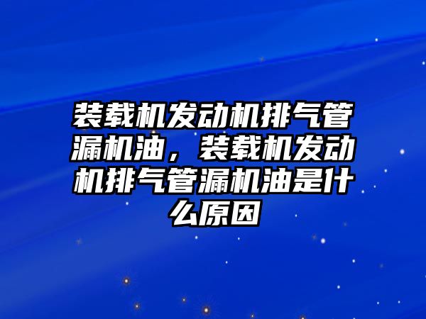 裝載機(jī)發(fā)動(dòng)機(jī)排氣管漏機(jī)油，裝載機(jī)發(fā)動(dòng)機(jī)排氣管漏機(jī)油是什么原因