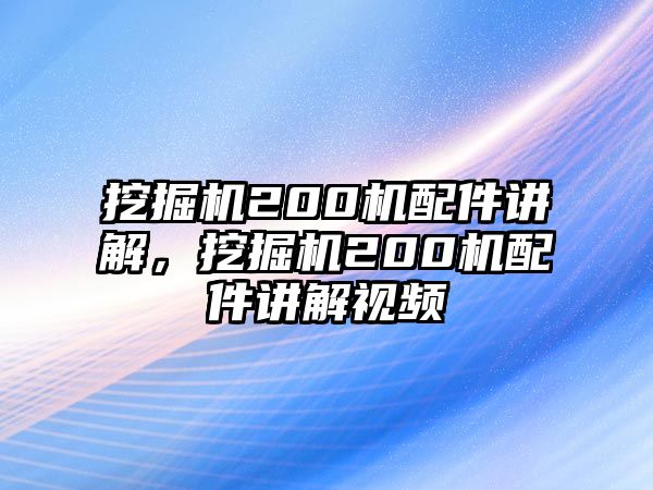 挖掘機200機配件講解，挖掘機200機配件講解視頻