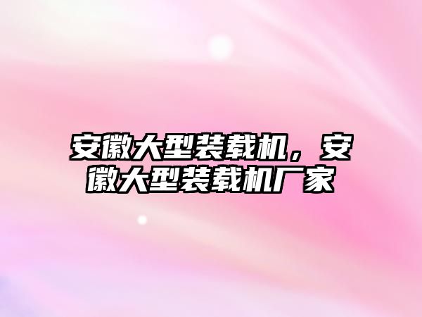 安徽大型裝載機(jī)，安徽大型裝載機(jī)廠家