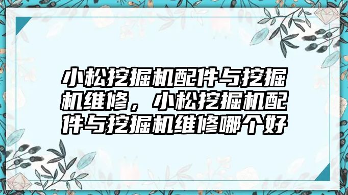 小松挖掘機配件與挖掘機維修，小松挖掘機配件與挖掘機維修哪個好